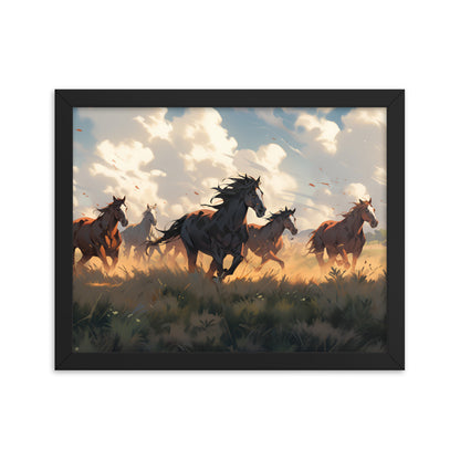 Wild Horses on the Plains Framed poster