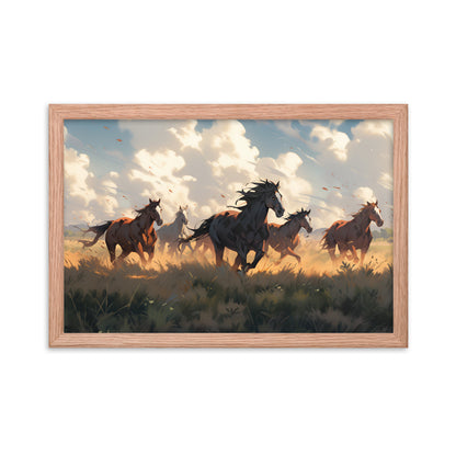 Wild Horses on the Plains Framed poster