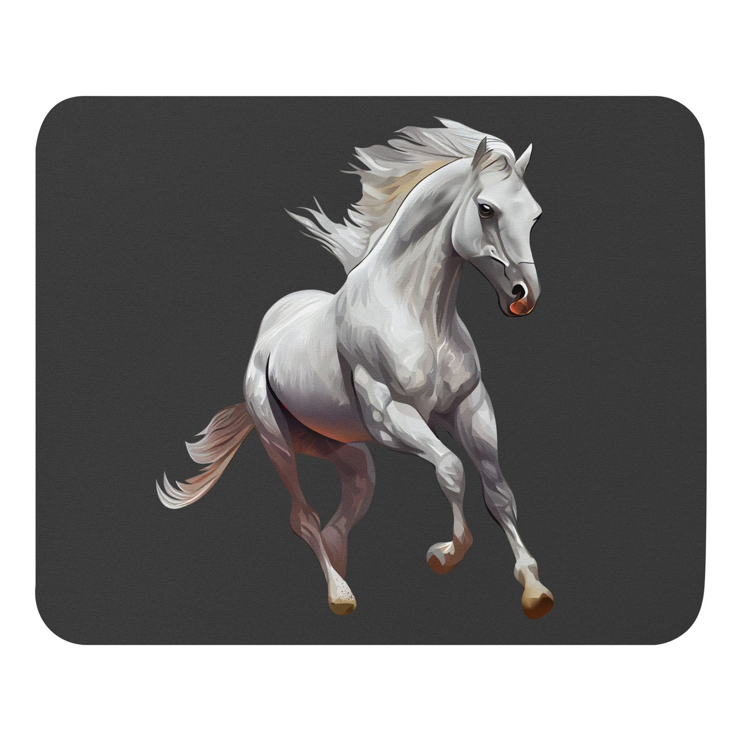 White Horse Watercolor Art Mouse pad
