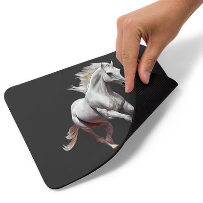 White Horse Watercolor Art Mouse pad