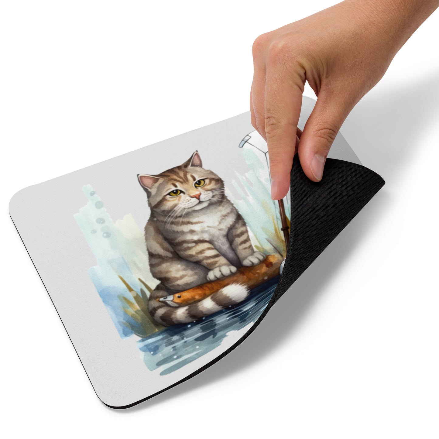 Fishing Cat Mouse pad
