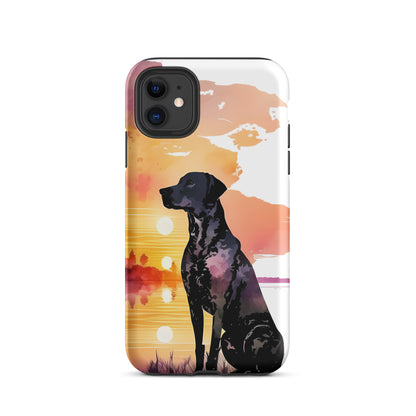 Sunset Dog Watercolor Art Tough Case for iPhone®