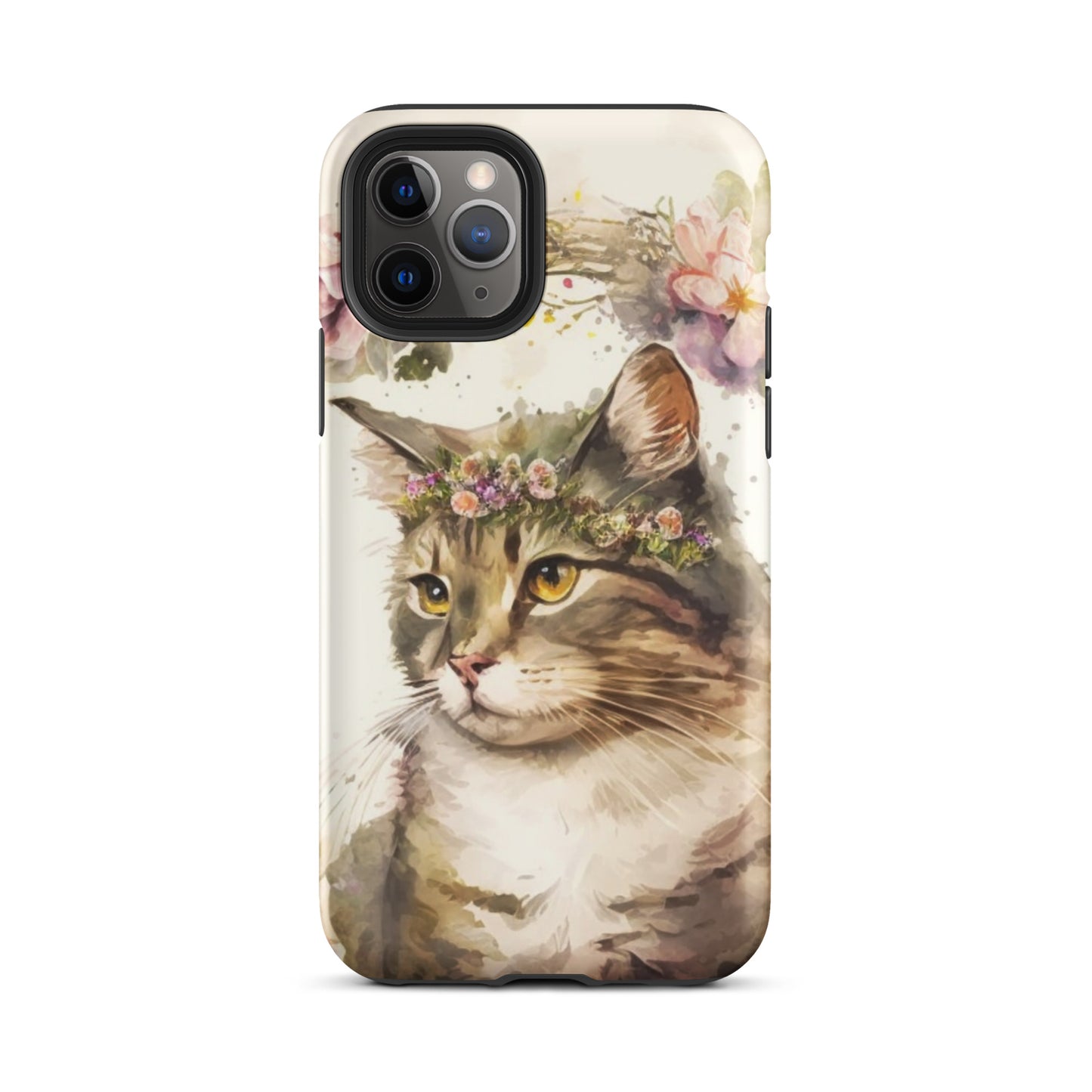 Floral Cat Watercolor Art Tough Case for iPhone®