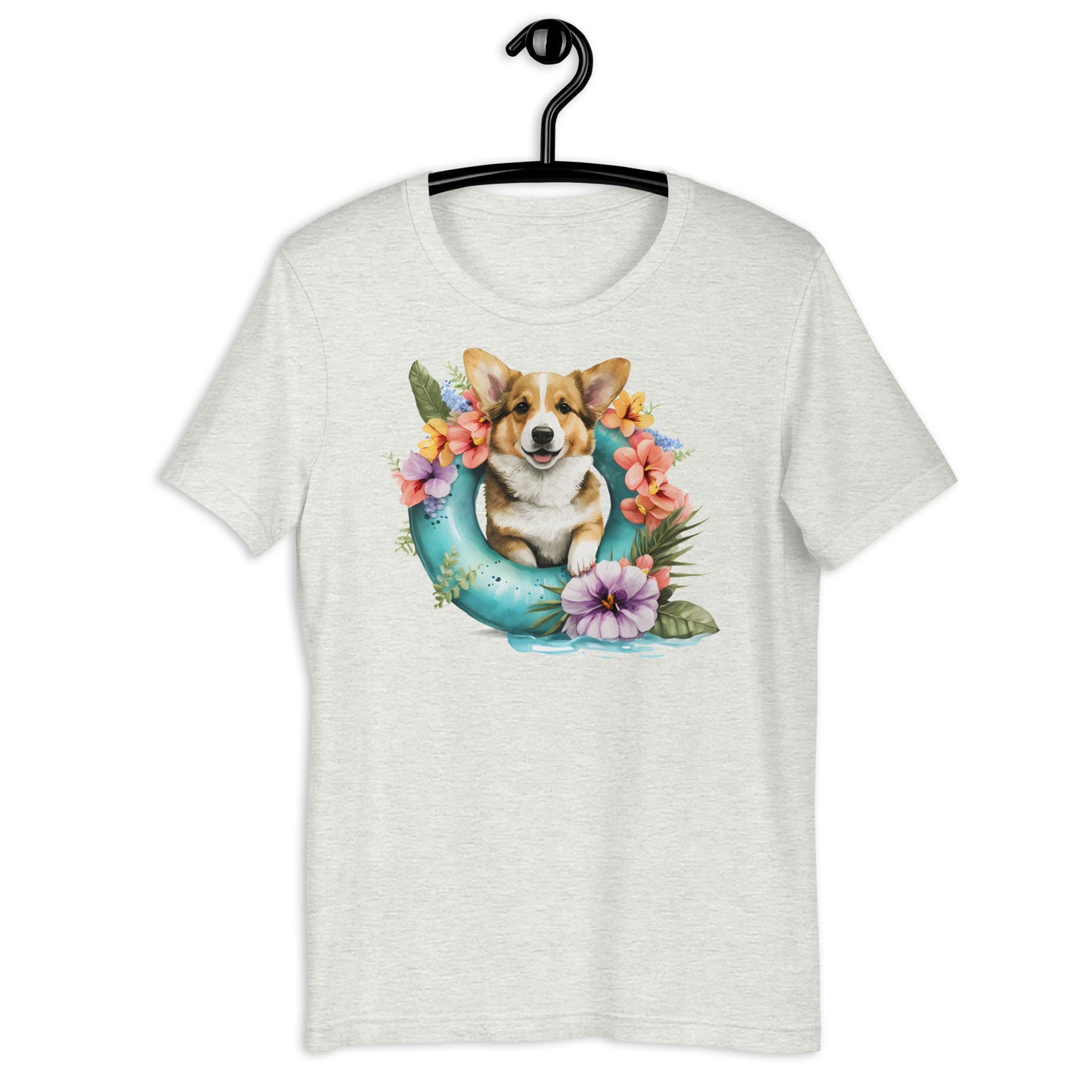 Corgi Dog Summertime Fun Watercolor Art t-shirt