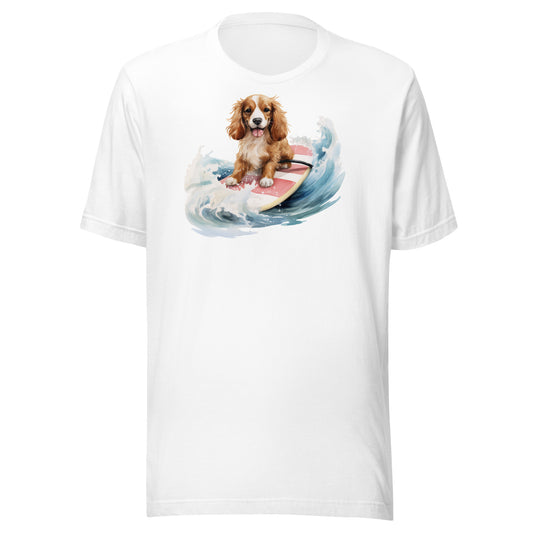 Cute Surfing Springer Spaniel Puppy Dog t-shirt